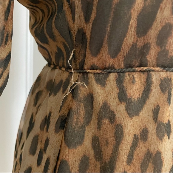 Cremieux‎ Leopard Print Henley Crew Neck 3/4 Sleeve Sheath Dress - Picture 4 of 10